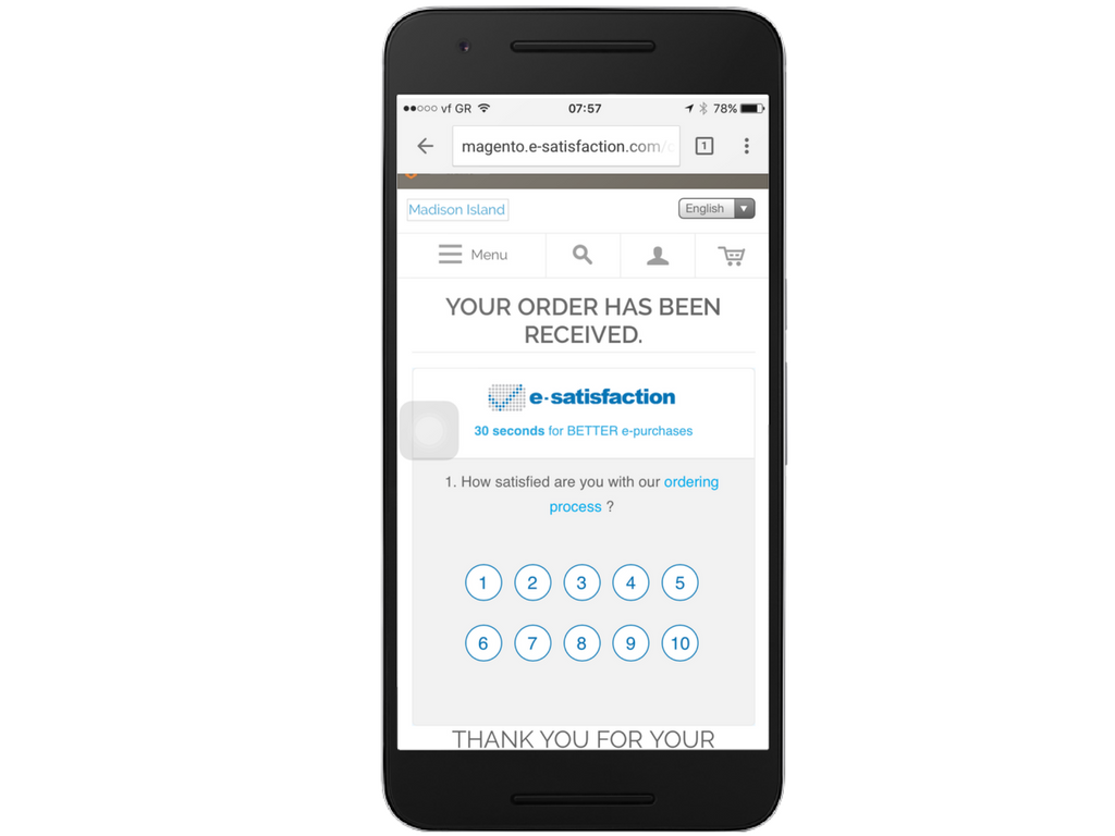 e-satisfaction mobile checkout questionnaire